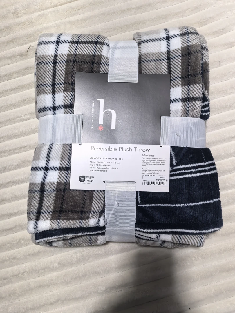 小华约127*152灰白格子款毛毯发1条
