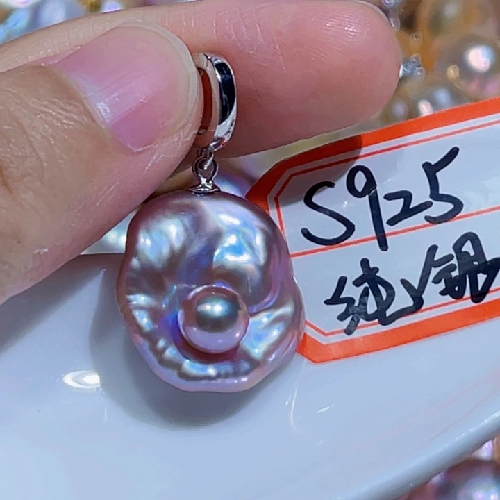 淡水珍珠银S925镶嵌颈饰