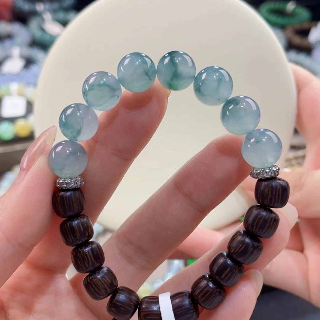 未镶嵌手链翡翠卡10飘花！