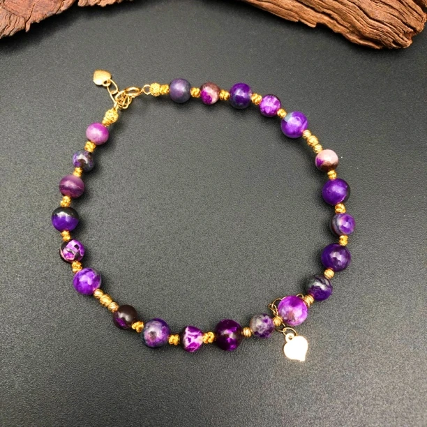 【圣芭黎】18K天然舒俱来手链丝绒圆珠5/4+多样性发一D0947