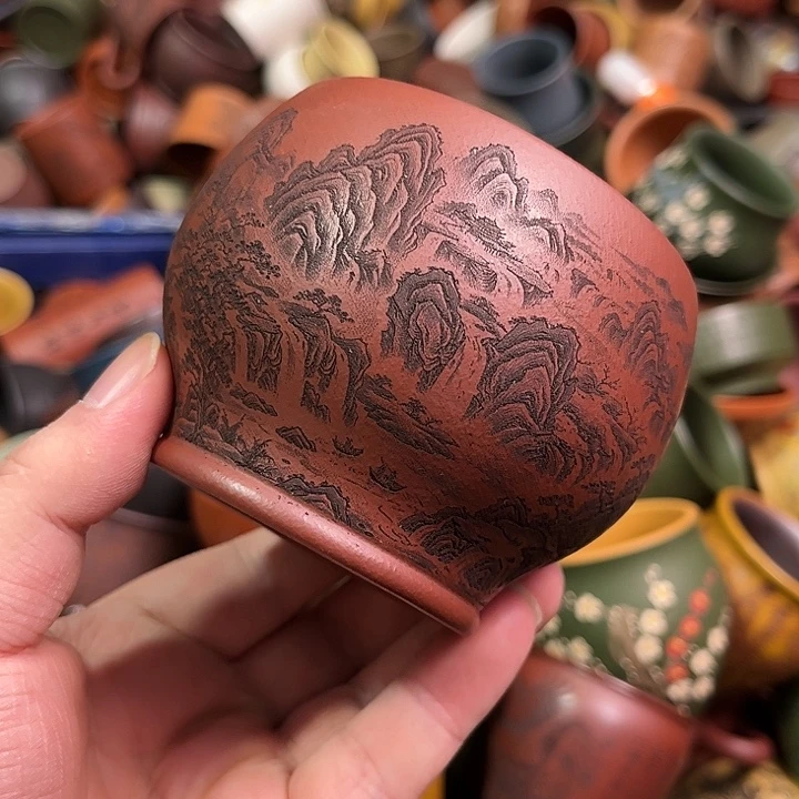 紫砂茶杯全手工紫砂主人杯