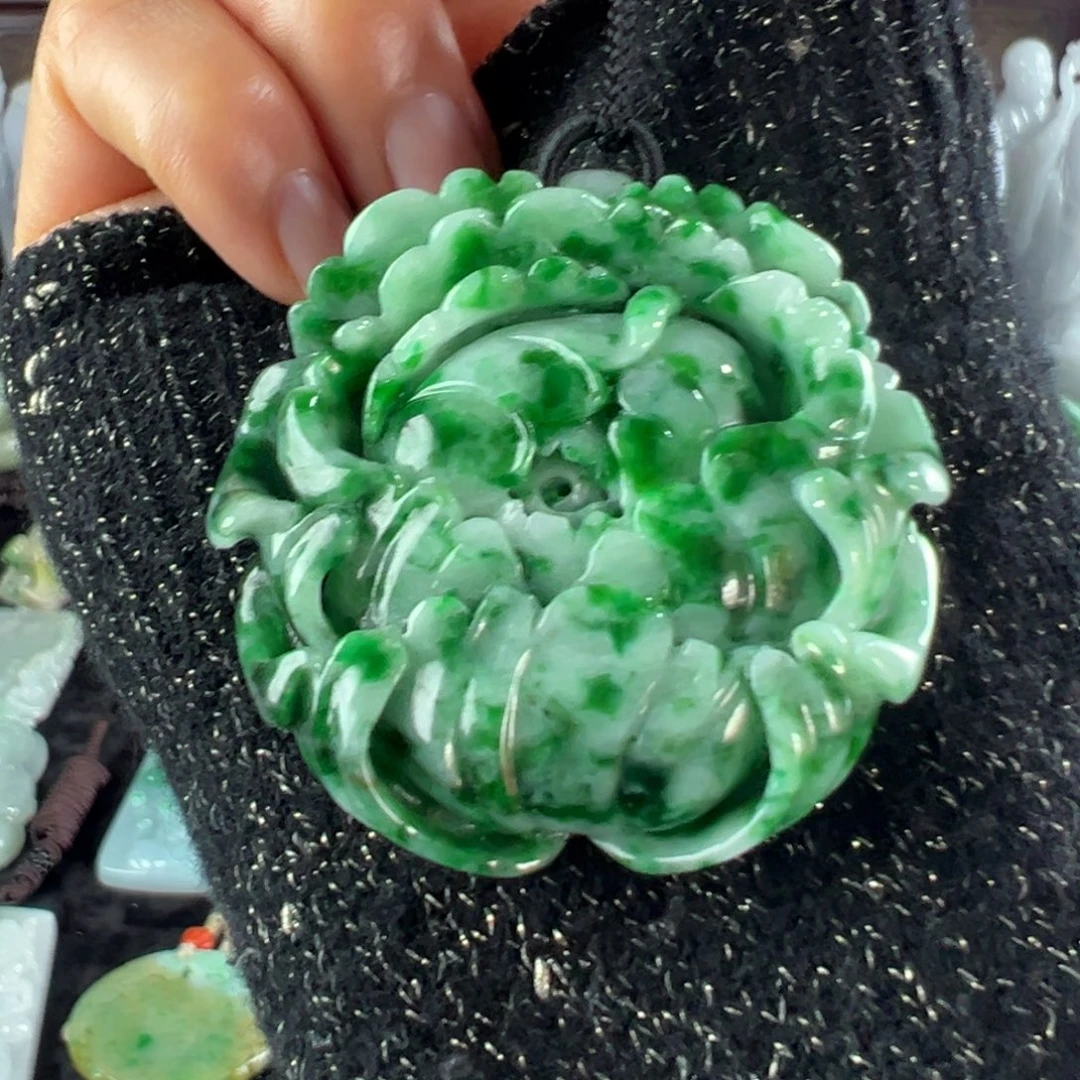 梦***梦翡翠未镶嵌手镯天然翡翠挂件