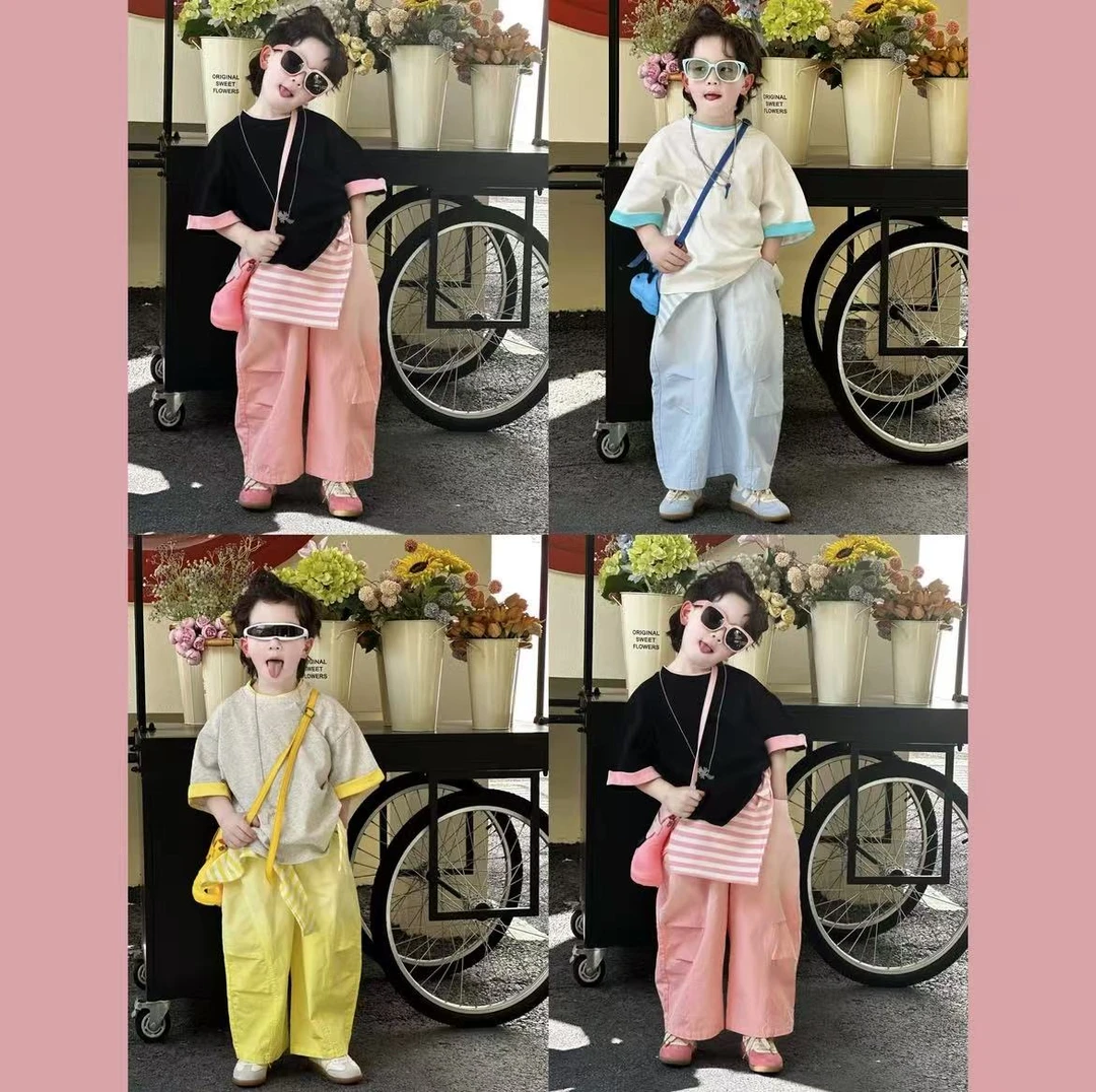 男童夏季套装儿童夏天韩版洋气两件套男孩多巴胺夏款潮流两件套