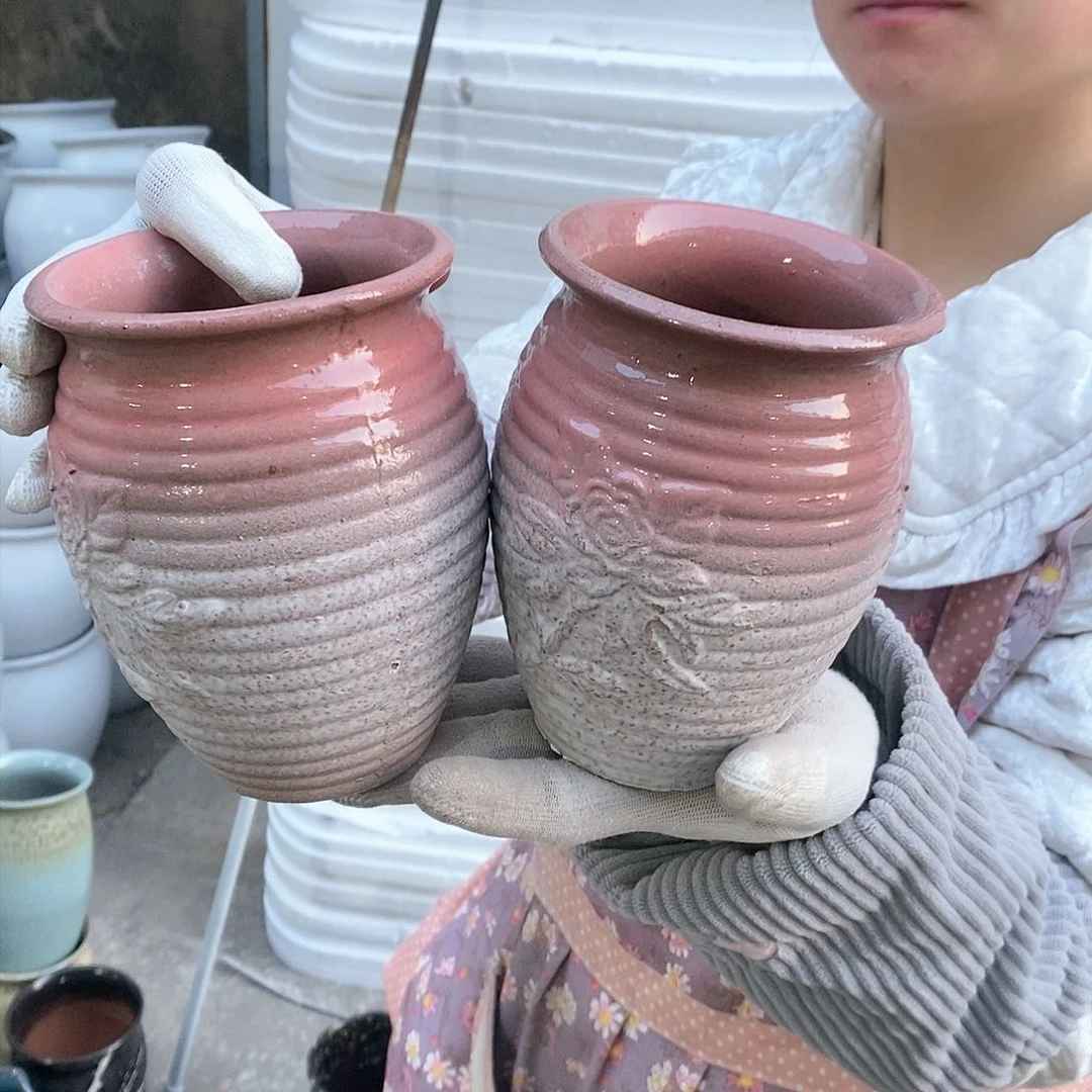 紫砂花盆瑕疵口11高15