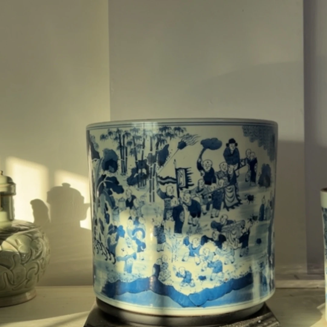 【闪购商品】翠毛蓝百子闹春图