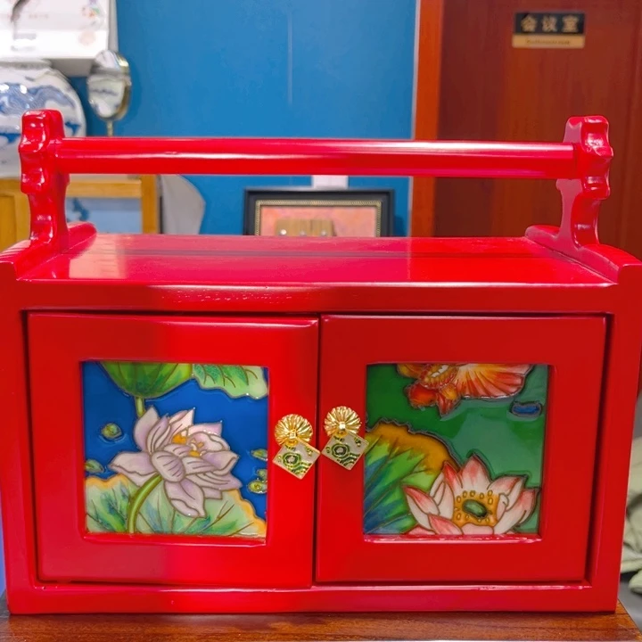 加大款瓷板画艺术作品提梁柜子