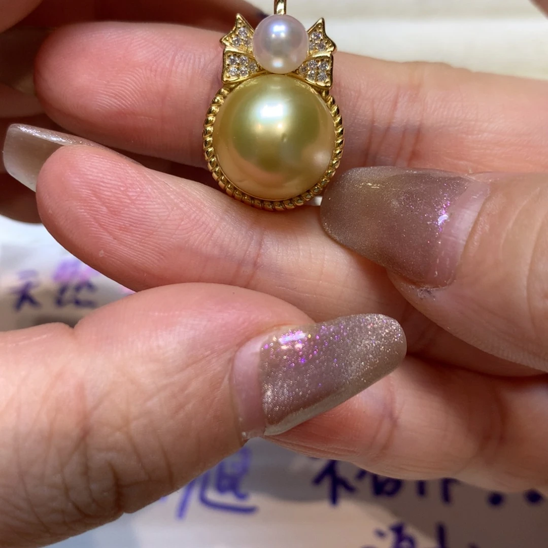 海水珍珠银S925镶嵌颈饰