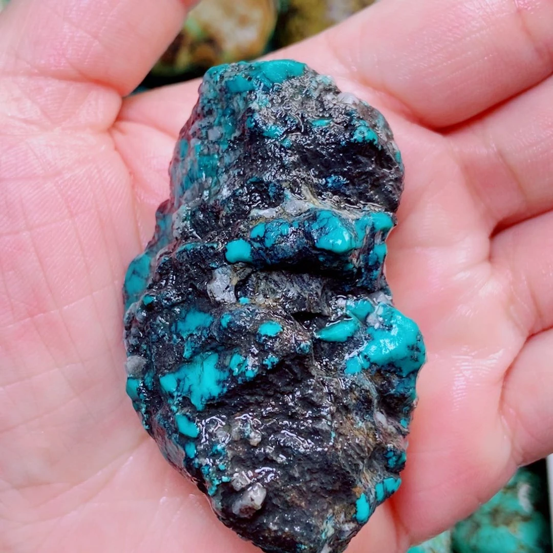 陆***远绿松石未镶嵌挂件