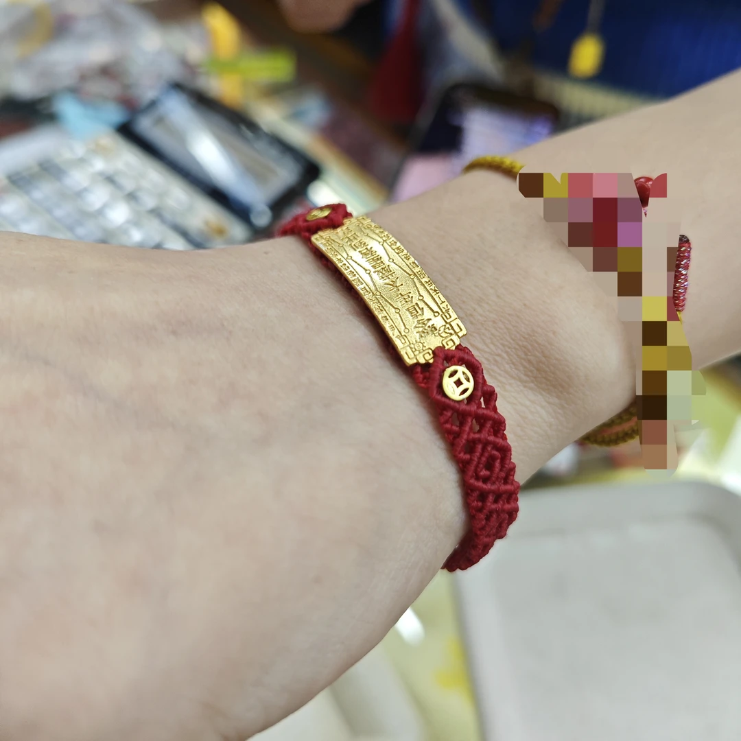 925银布艺手链 太太牌红晶砂宽版银手绳G757 zs