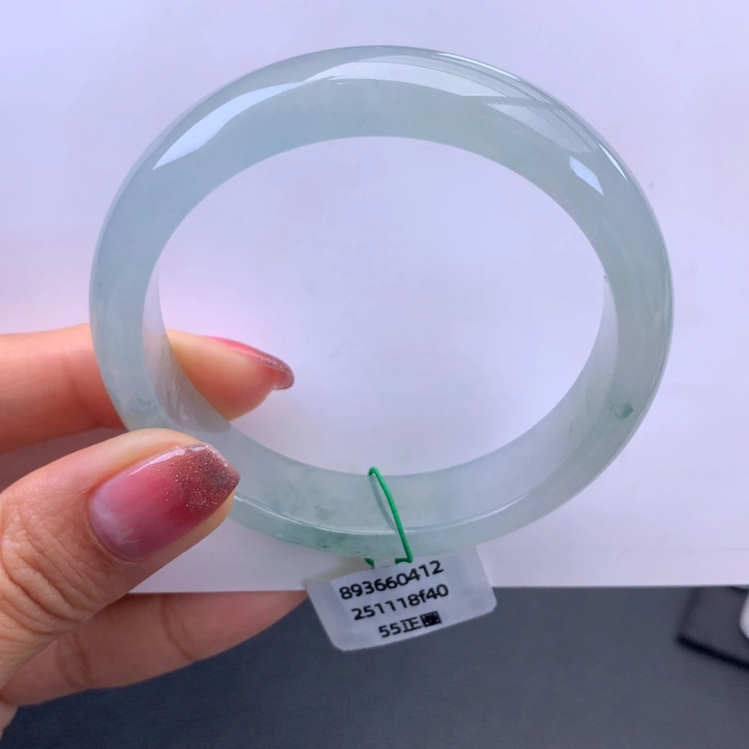 翡翠未镶嵌手镯冰晴飘花手镯