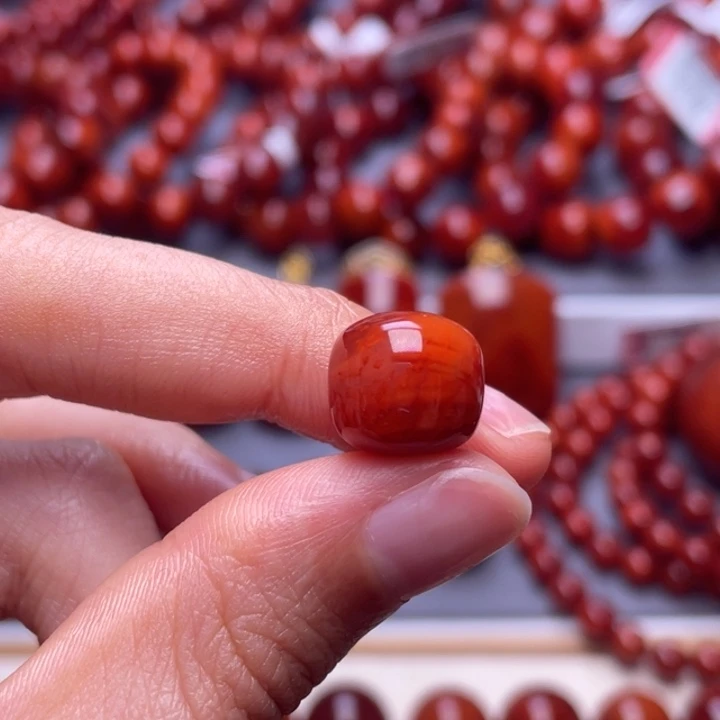 南红玛瑙未镶嵌其他（原矿）12mm顶品瓦西妖孽火焰老型珠