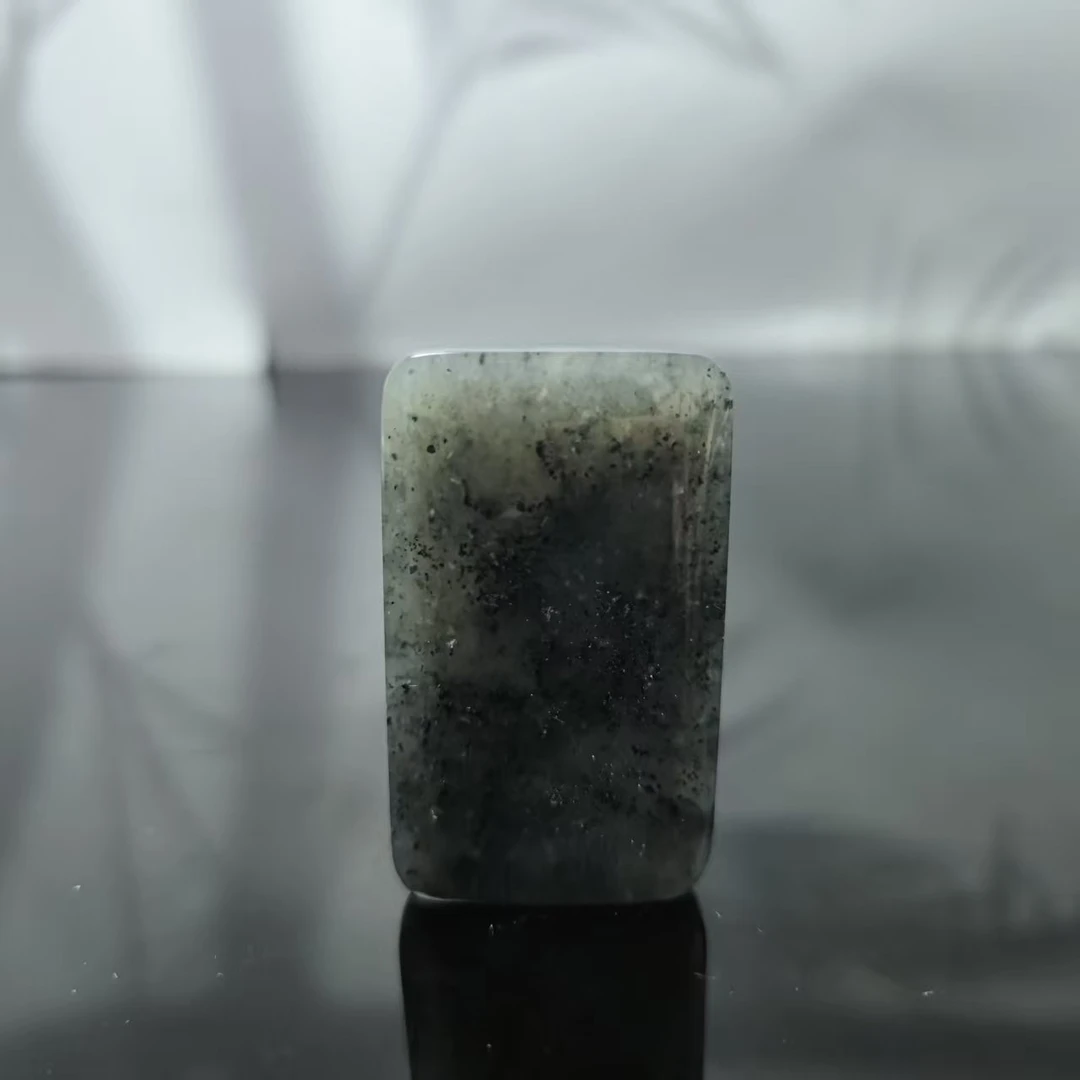 Q和田玉青花无事牌吊坠2253