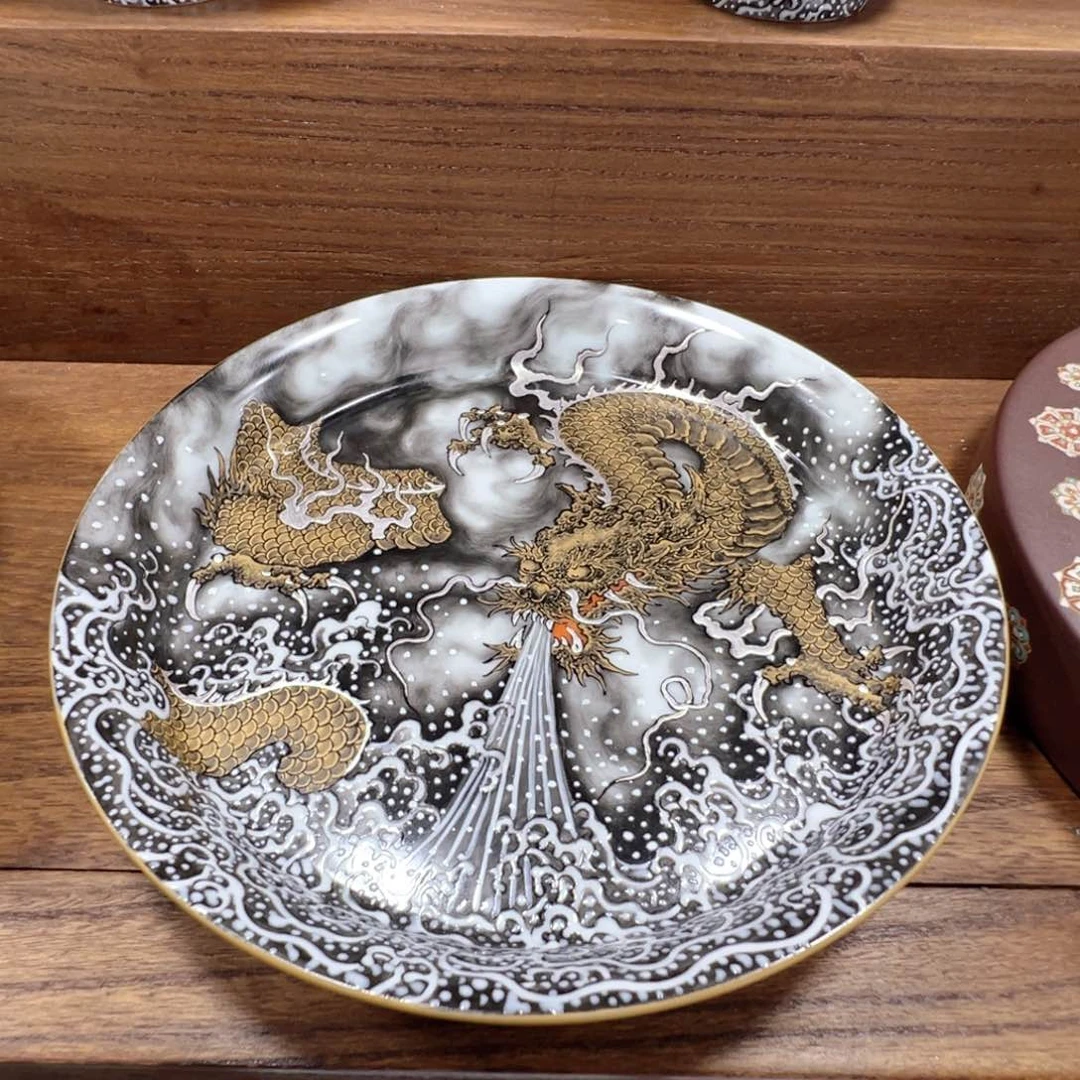 寻山雅玩金墨龙壶承