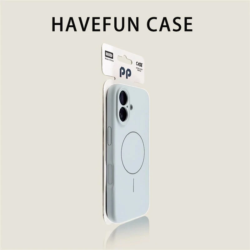 雅天立天蓝色精孔液态磁吸适用苹果17/16promax手机壳iPhone15/14