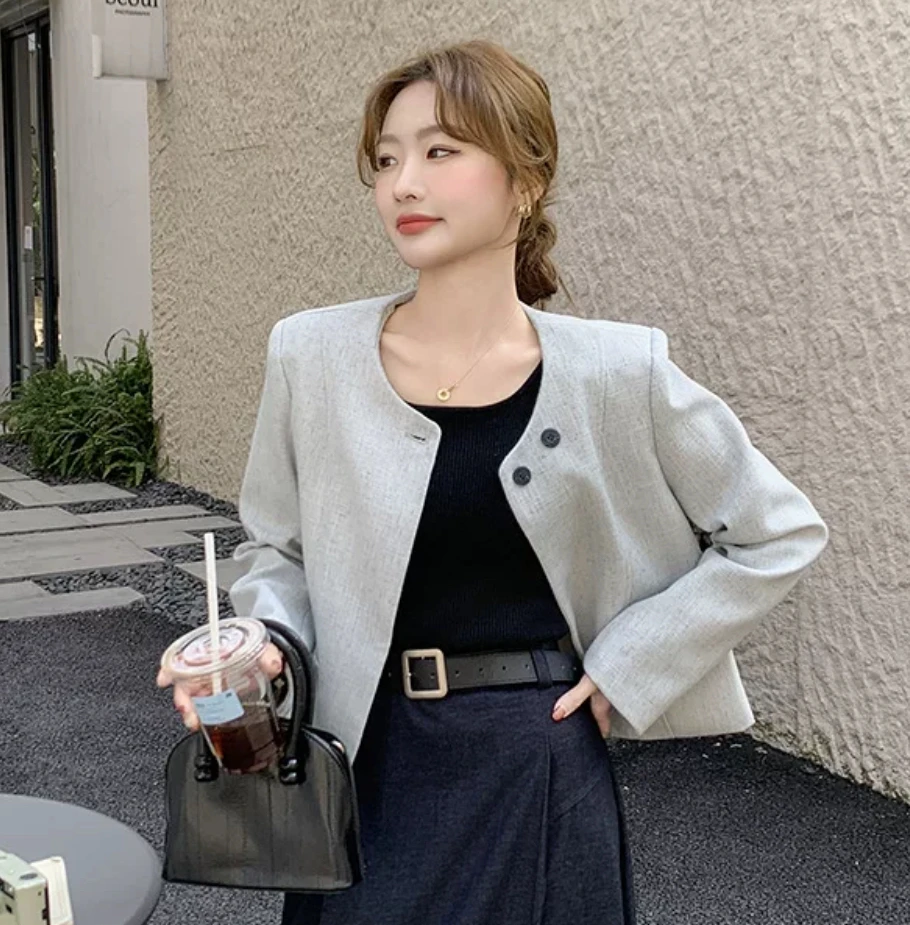 01款2025春季新款女装休闲长袖短外套上衣214