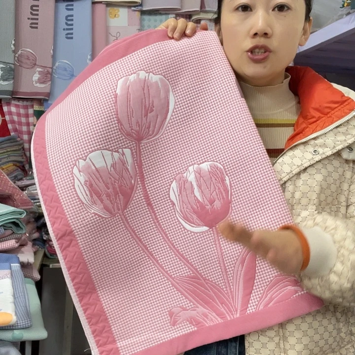 棉纱布特价粉色郁金香