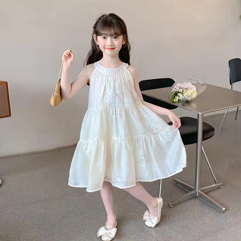 女童连衣裙新款儿童绣花衣服毕业典礼法式洋气女童儿童服装