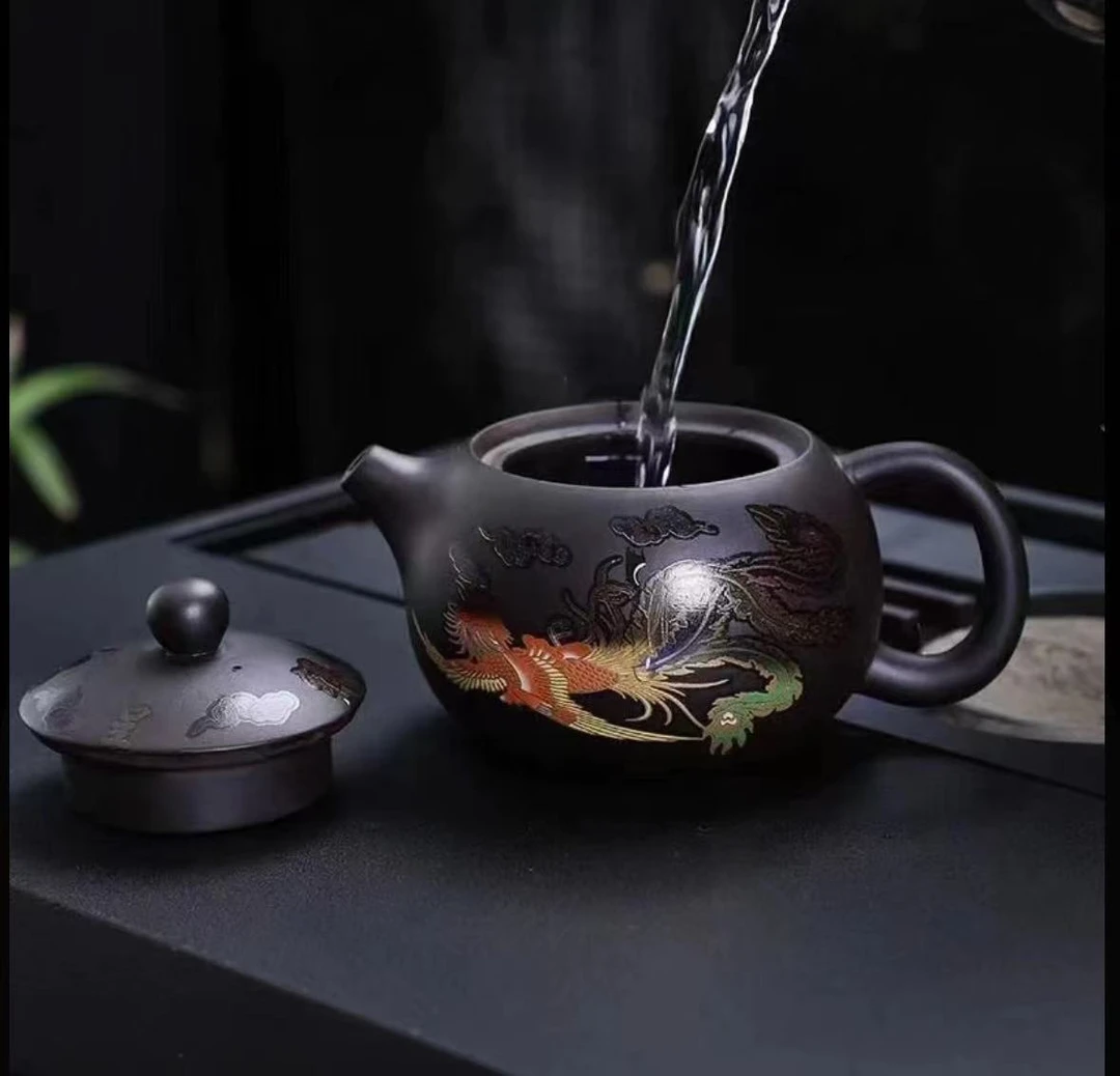 【福利品】泡茶壶黑金小西施壶变色龙凤壶