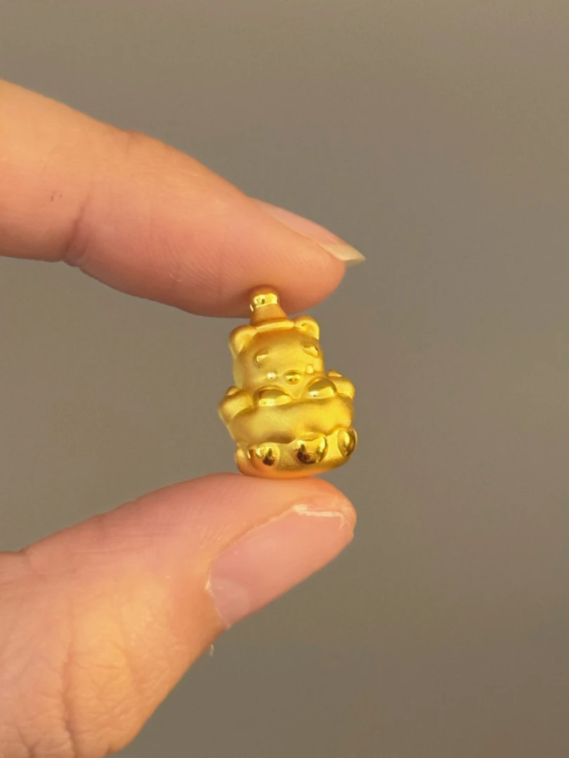 贝贝黄金 足金999 蛋糕噗噗 素金 转运珠 102
