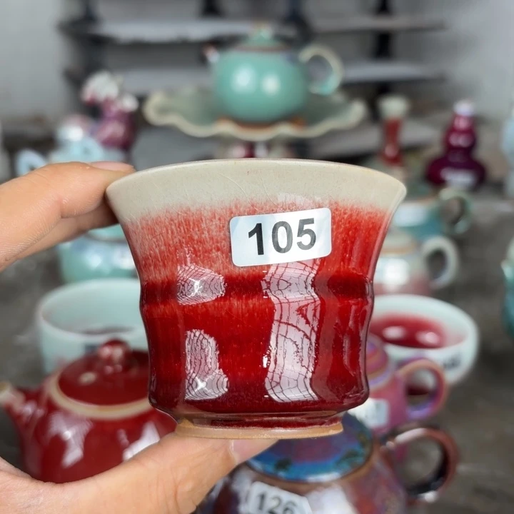 105纯手工拉坯钧瓷主人杯