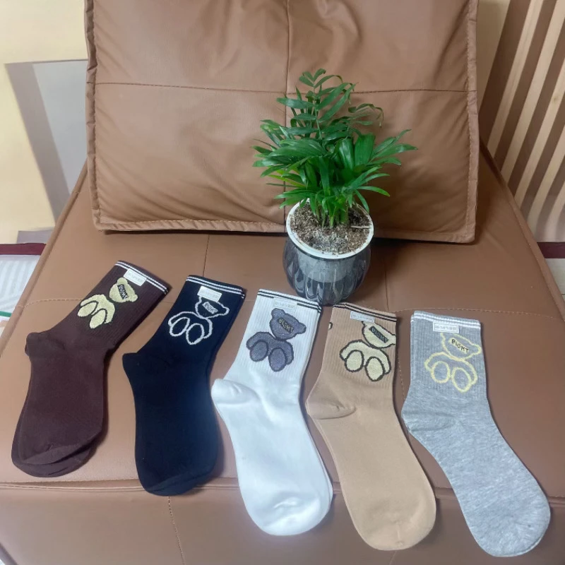 临时链接中筒百搭休闲日系潮袜韩版情侣蓝色女袜袜子秋冬ins棉袜