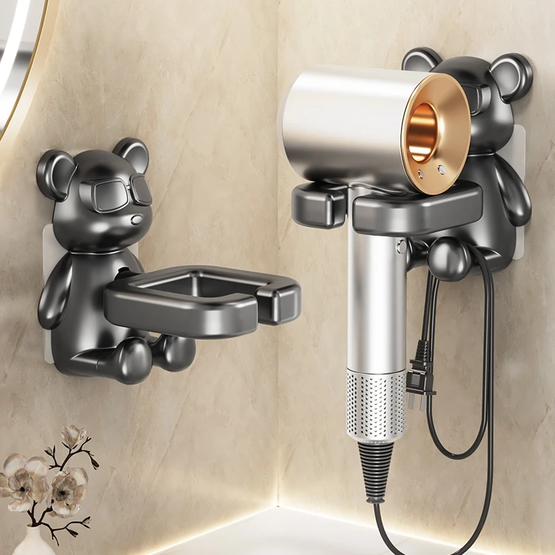 卫生间浴室电吹风挂架免打孔壁挂式吹风机置物架免打孔吹风机支架