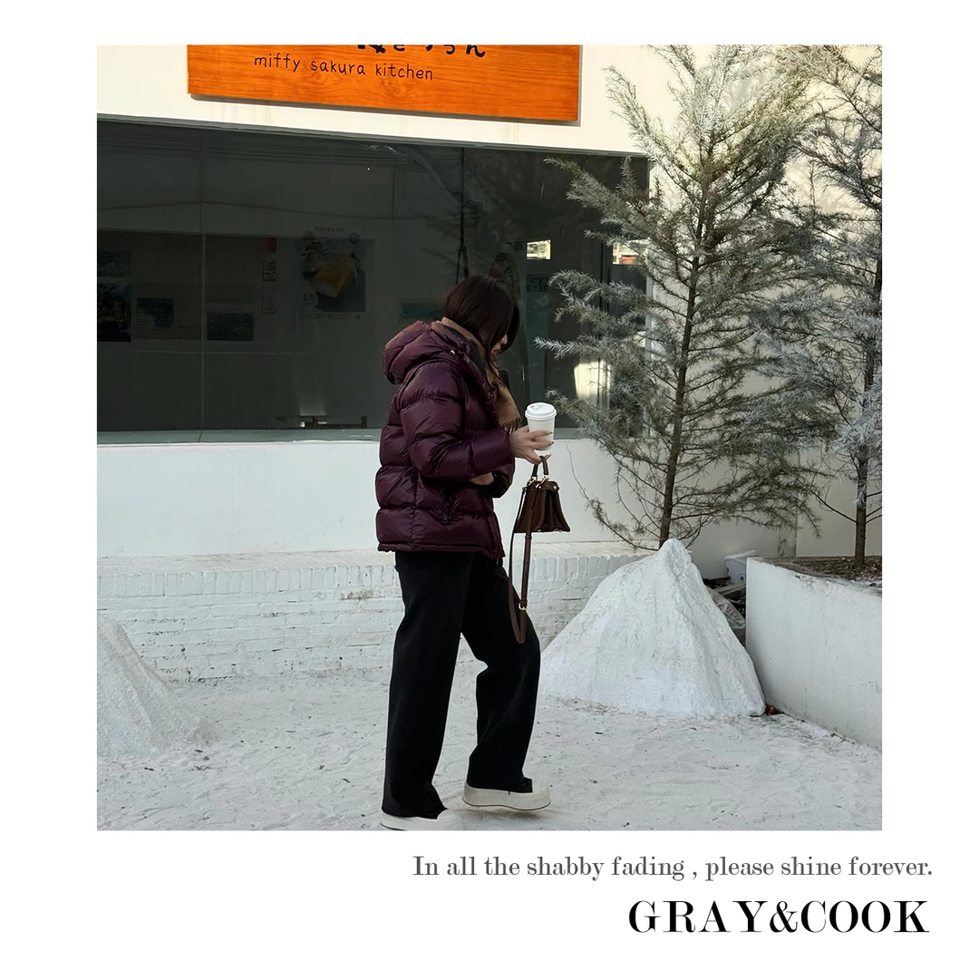 GRAY&COOK【琥珀】高端鹅绒服保暖袖子可拆卸羽绒服外套女K220821