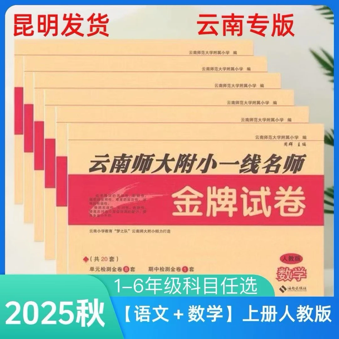 云南师大附小一线名师金牌试卷一二三四五六年级语文数学上册人教