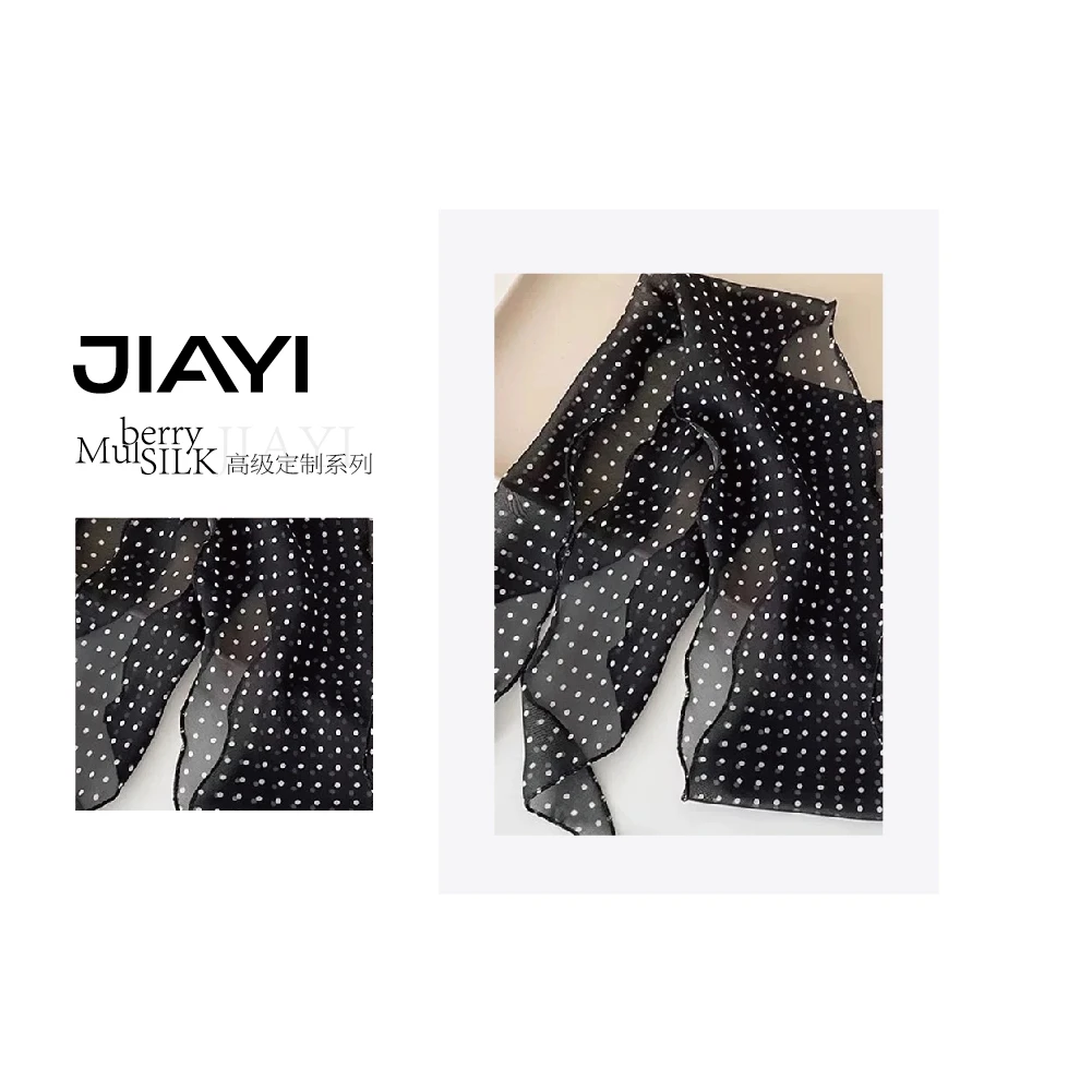 JIAYI【100桑蚕丝】波点丝巾 JY-2025L1314