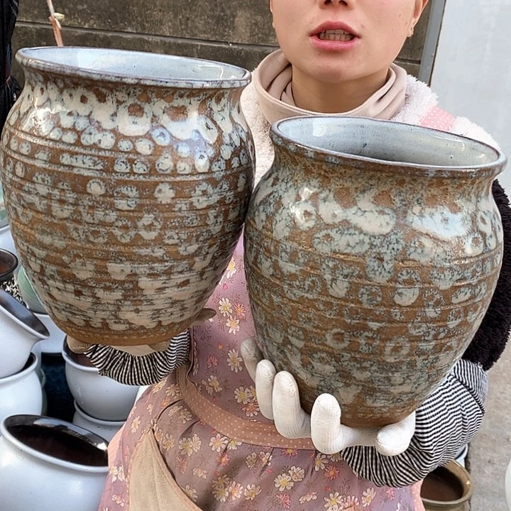 紫砂花盆瑕疵口17高21