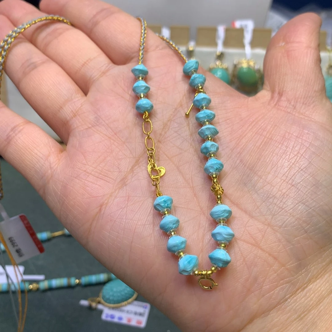 绿松石万能链18K金镶嵌