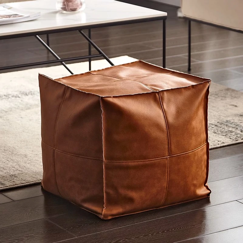 美式多功能收纳凳储物沙发凳可坐成人皮墩坐垫收纳箱玩具收纳凳wy