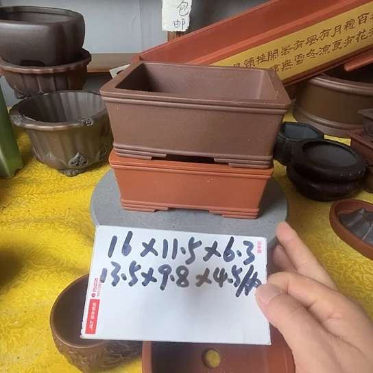 宜兴紫砂花盆二个