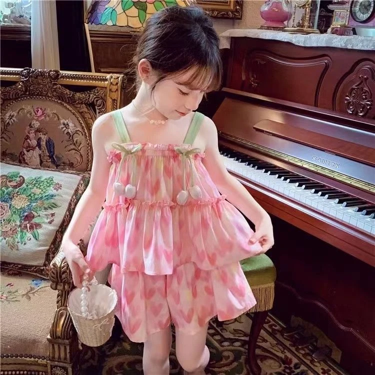 YeeHoO英氏【断码】宝宝夏装套装2025夏季新款时髦洋气儿童女童吊