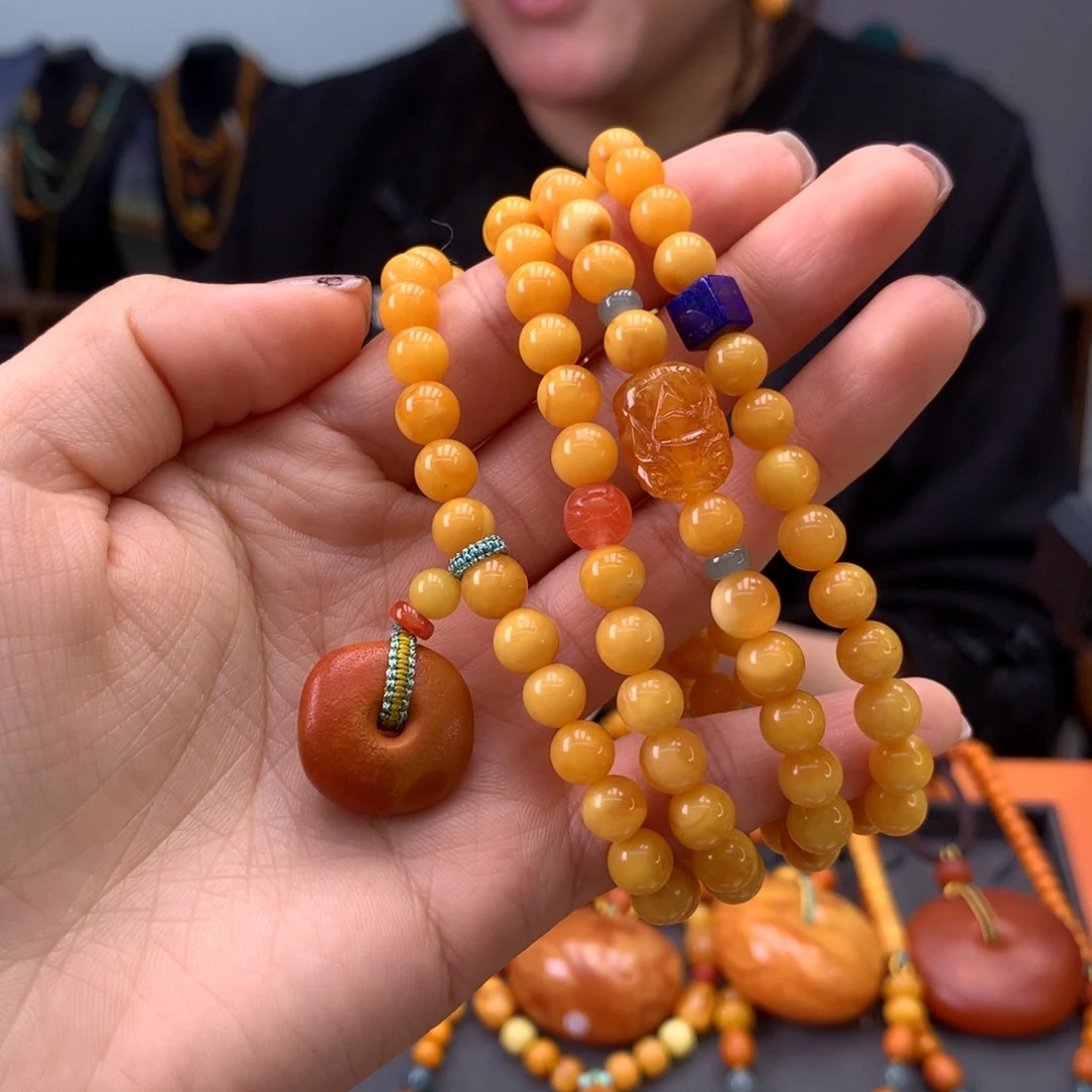 蜜蜡手串未镶嵌天然