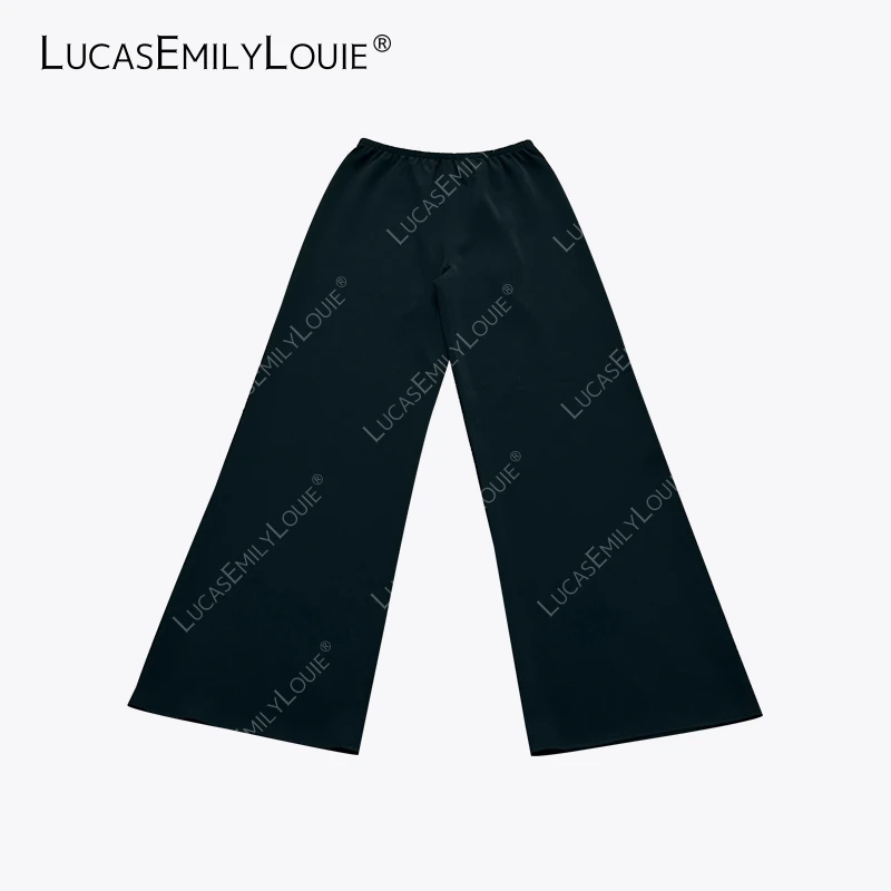 LUCASEMILYLOUIE 欢姐0220三醋酸混纺松紧腰休闲空气长裤2510246