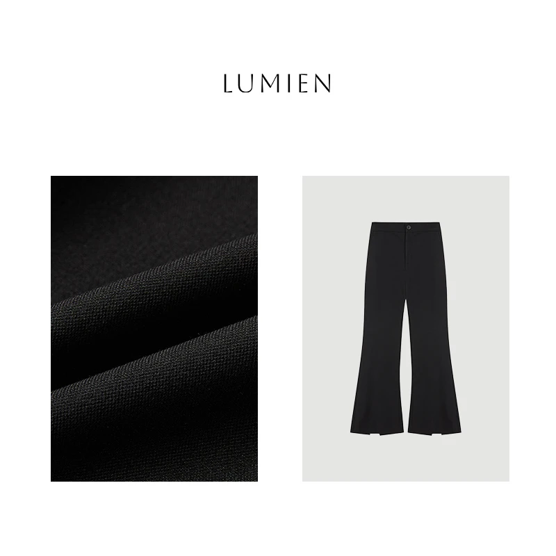 【LUMIEN】春秋新款时尚极简风显瘦开叉微喇休闲裤长裤女LX4LKK011