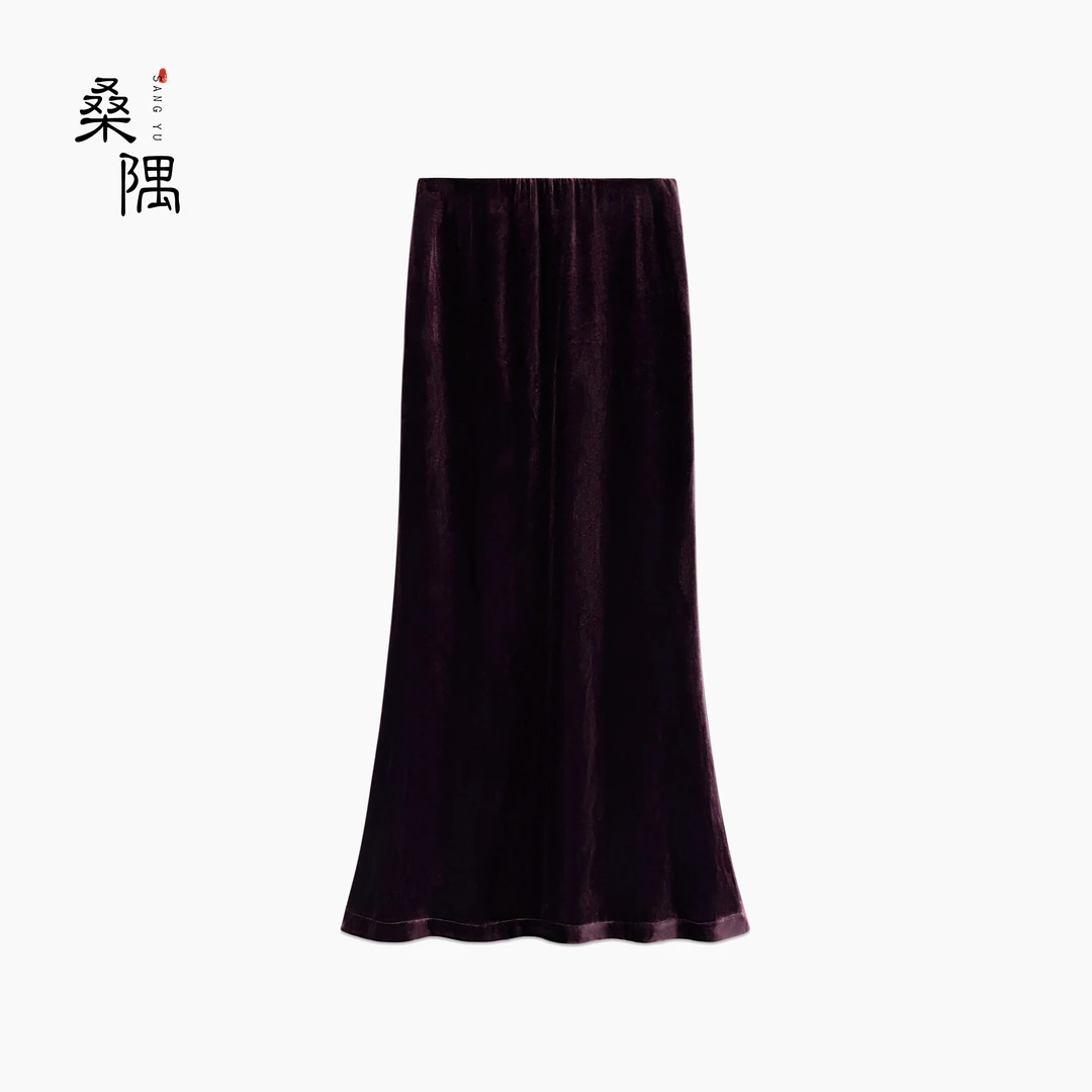 桑蚕丝轻奢鱼尾丝绒半裙24AW086M