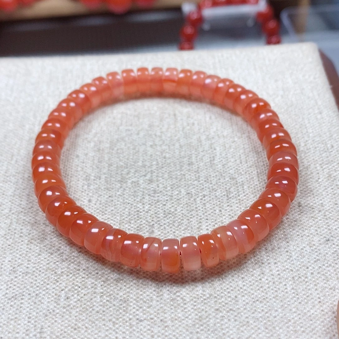 南红玛瑙未镶嵌手串卡7.3