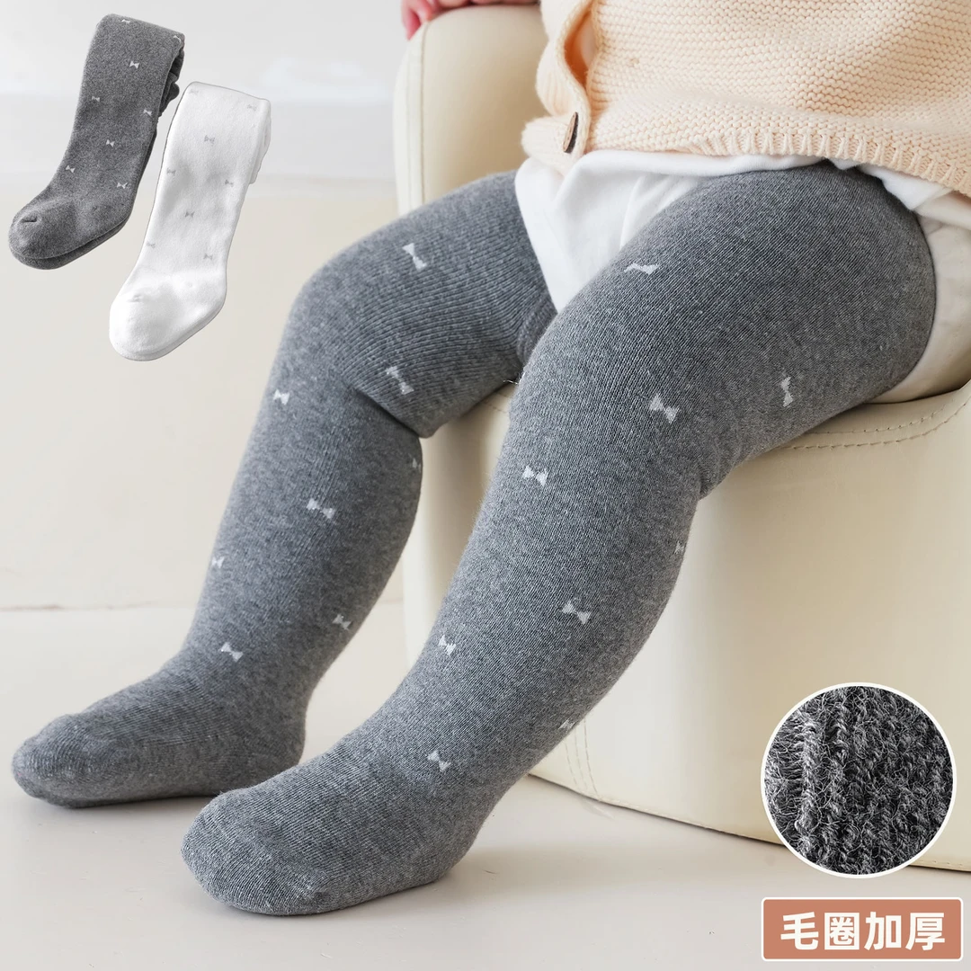 秋冬季毛圈加厚新生婴儿大pp连裤袜女宝宝小童连体连脚裤外穿保暖