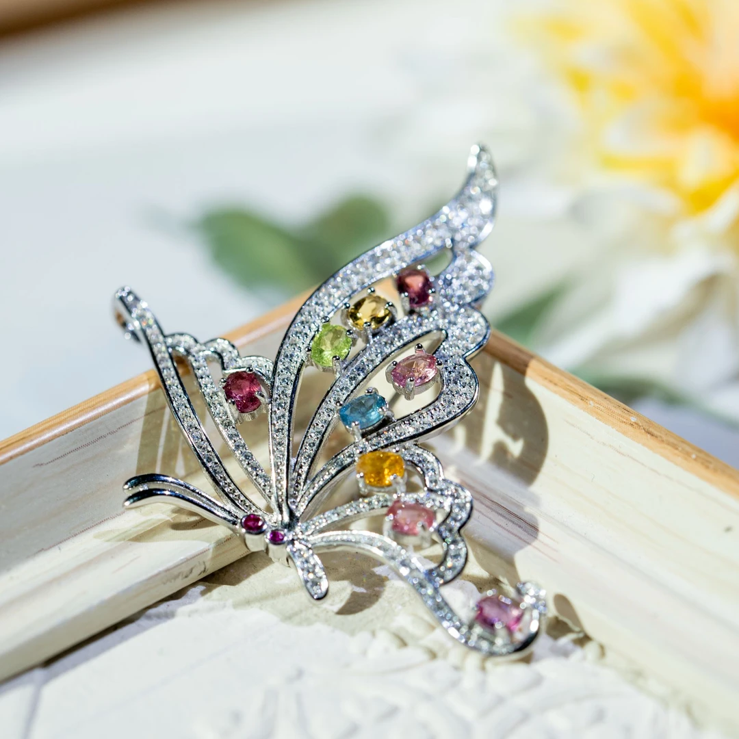 50317-DGZBCP7碧玺吊坠+胸针两用