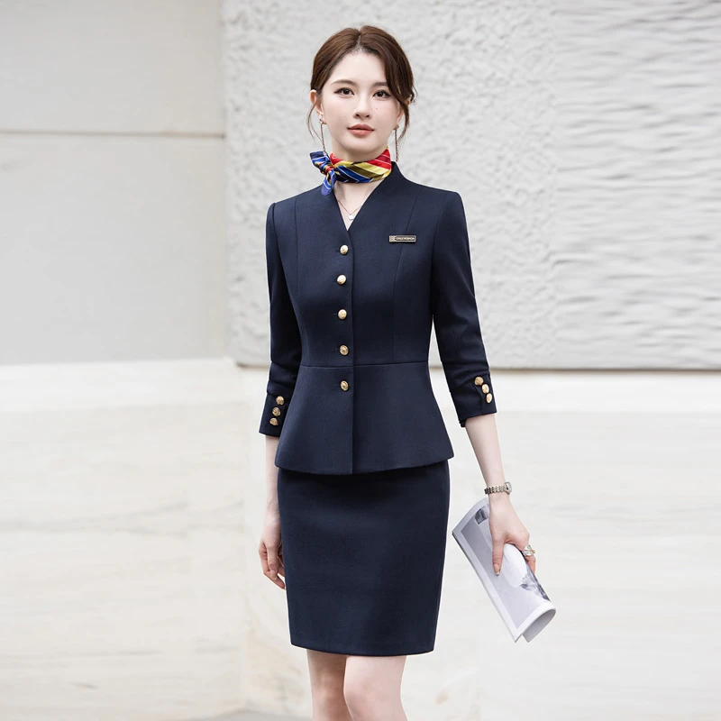 高端西装套装女2025新款气质女神范医美前台接待工装美容院工作服