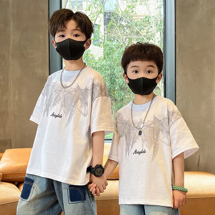 童装男童短袖t恤夏装2025新款儿童夏款中大童夏季上衣男孩潮t