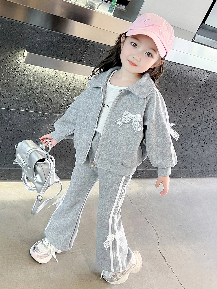 MK&DK女童秋款套装2025新款儿童洋气时髦休闲秋季运动秋装卫衣