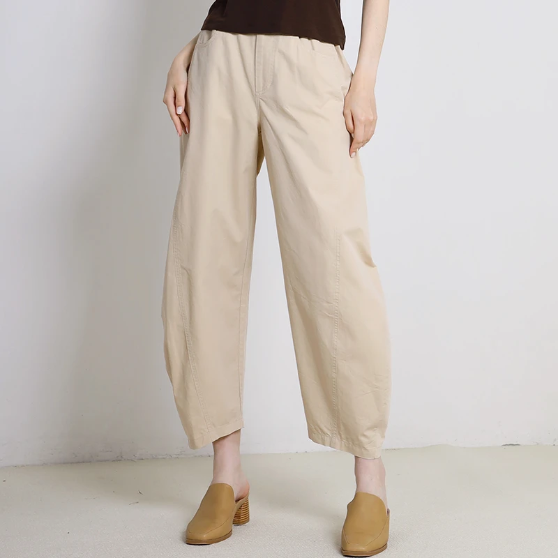 Jane express/简表达25夏新品香蕉裤休闲裤时尚薄九分裤XKZ52002