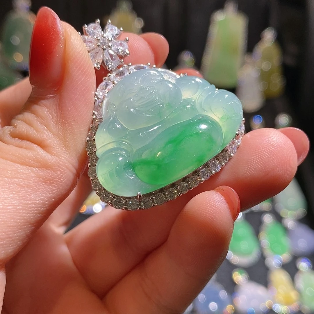 颈饰银S925镶嵌翡翠天然翡翠