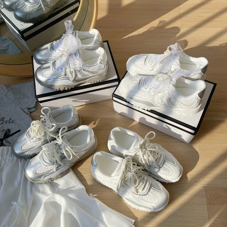 【TVB严选】XGXC 蕾丝珍珠甜美芭蕾阿甘德训鞋- XG9852