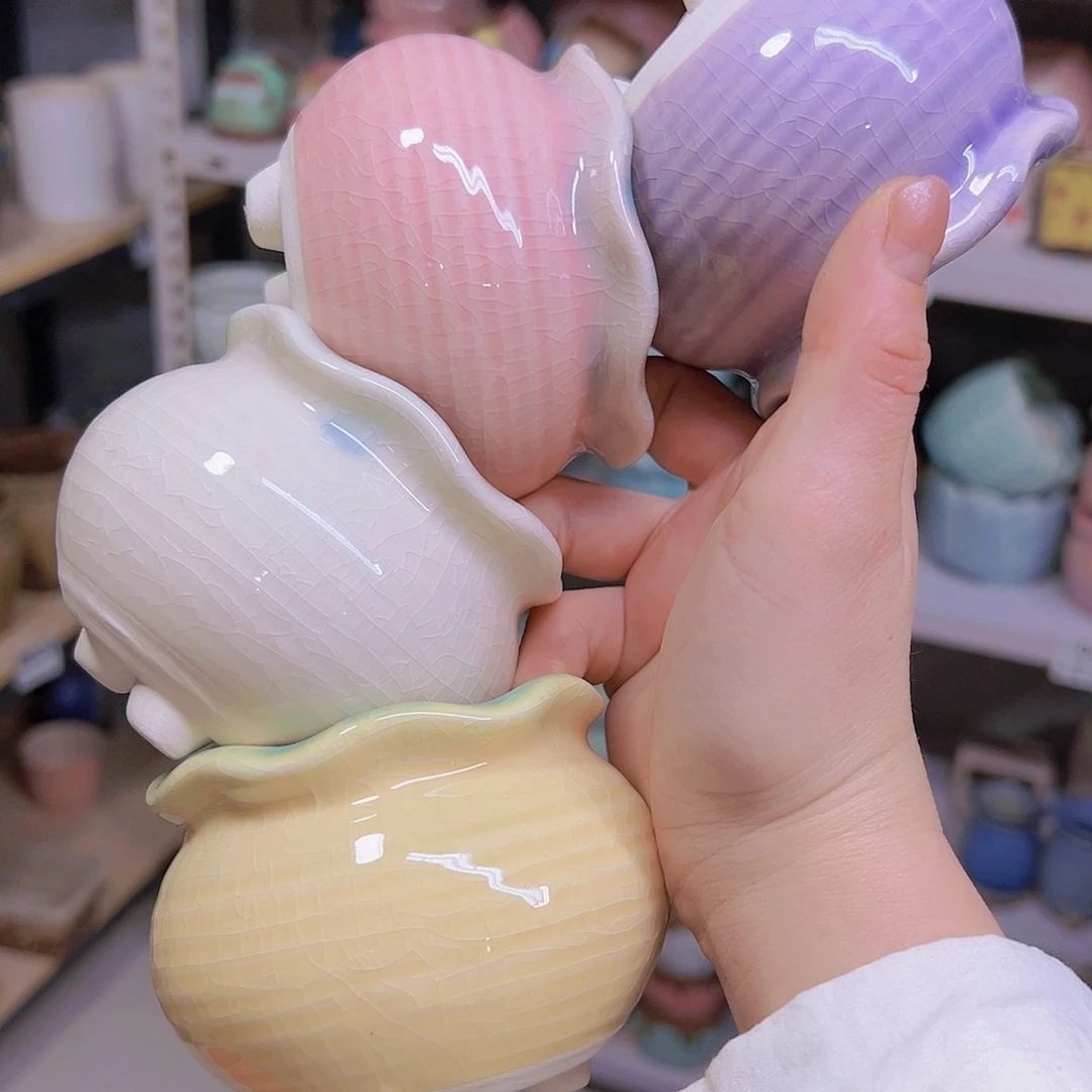 红陶陶瓷花盆当场满12包邮