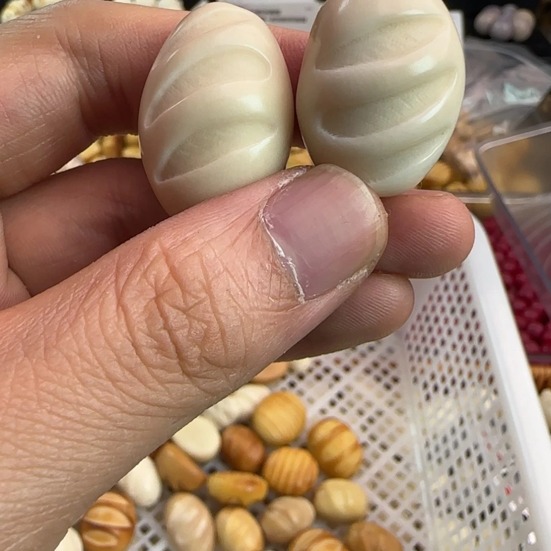 菩提根/象牙果手串微瑕白色法棍5颗（大小随机）