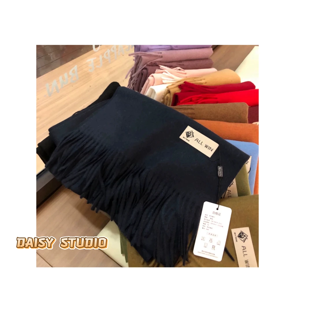 【DAISY-围巾】极简风保暖通用纯色围巾流苏